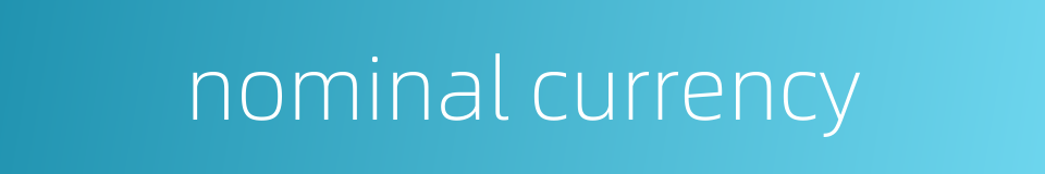 nominal currency的同义词