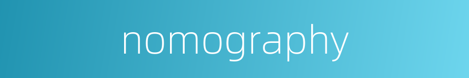 nomography的同义词