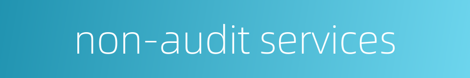 non-audit services的同义词