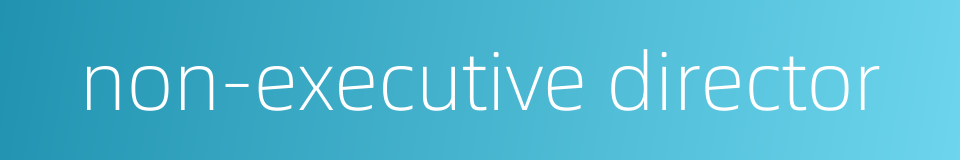 non-executive director的同义词