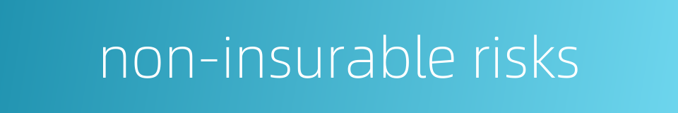 non-insurable risks的同义词