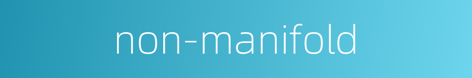 non-manifold的同义词