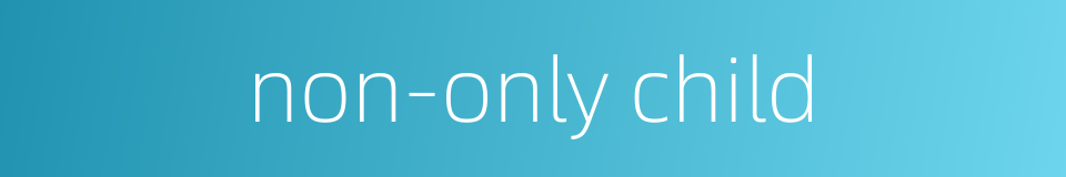 non-only child的同义词