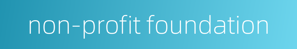 non-profit foundation的同义词