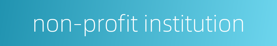 non-profit institution的同义词