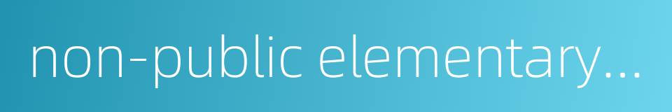 non-public elementary school的同义词