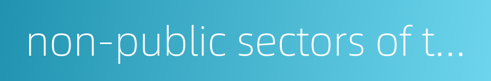 non-public sectors of the economy的同义词