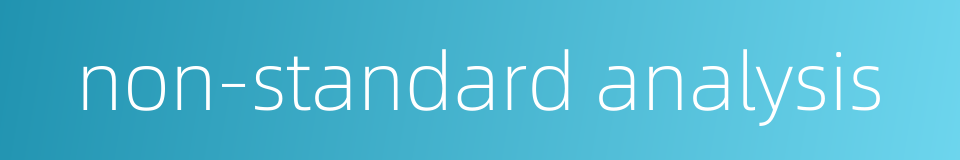 non-standard analysis的同义词