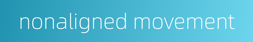 nonaligned movement的同义词