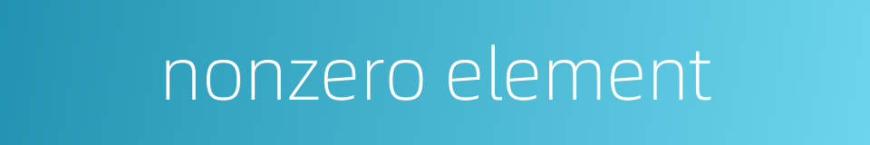 nonzero element的同义词