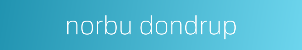 norbu dondrup的同义词
