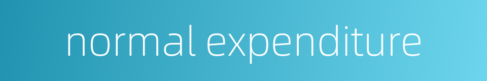 normal expenditure的同义词