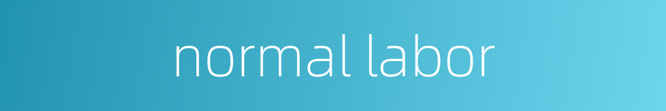normal labor的同义词