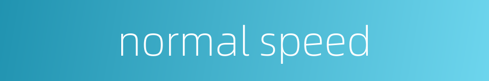 normal speed的同义词
