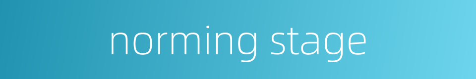 norming stage的同义词