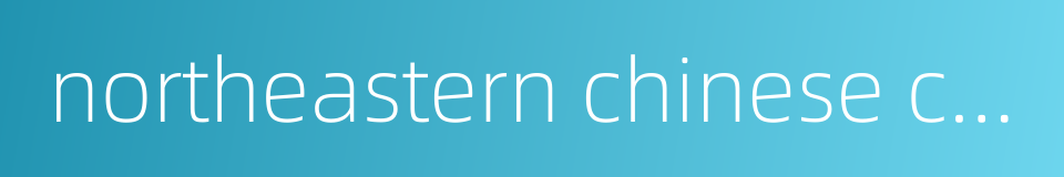 northeastern chinese cuisine的同义词