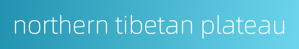 northern tibetan plateau的同义词