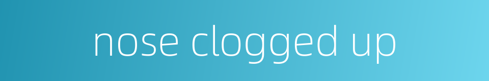 nose clogged up的同义词