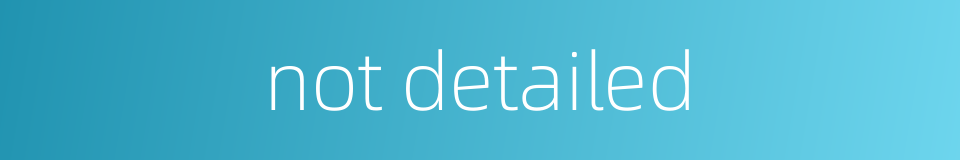 not detailed的同义词