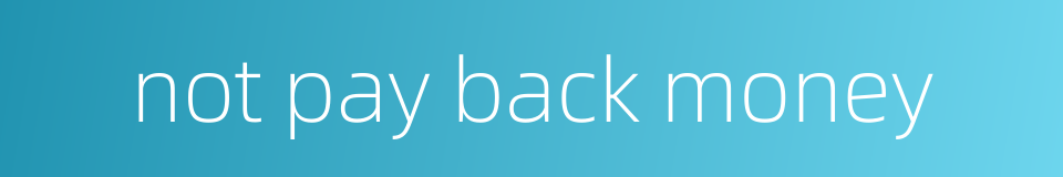not pay back money的同义词
