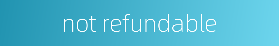 not refundable的同义词