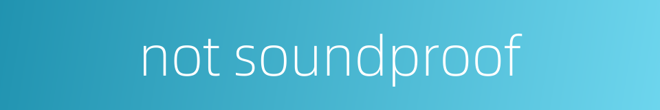 not soundproof的同义词