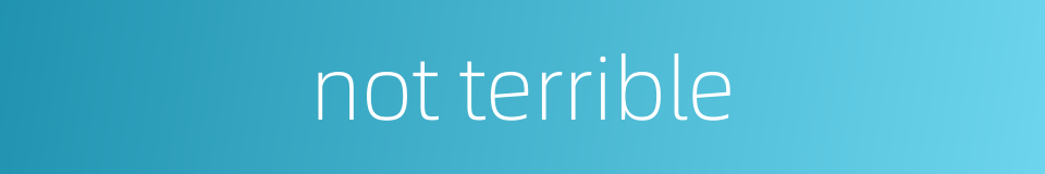 not terrible的同义词