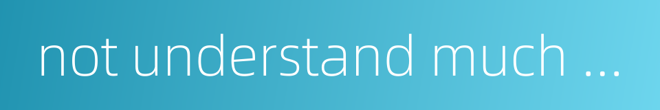 not understand much about的同义词