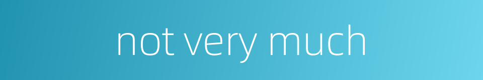 not very much的同义词