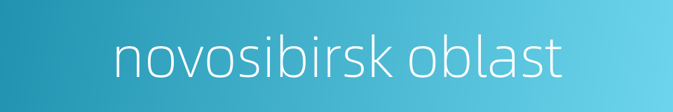 novosibirsk oblast的同义词