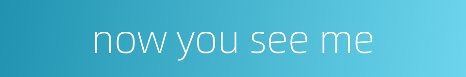 now you see me的同义词