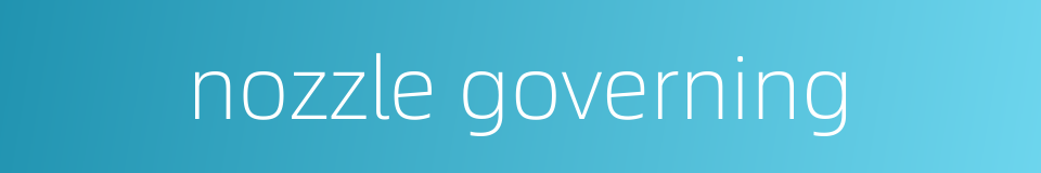 nozzle governing的同义词