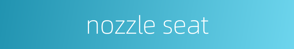 nozzle seat的同义词