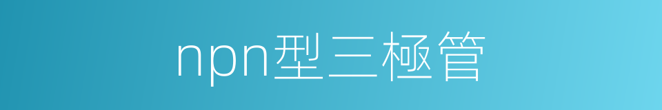 npn型三極管的同義詞