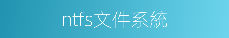 ntfs文件系統的同義詞