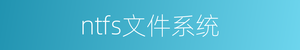 ntfs文件系统的同义词