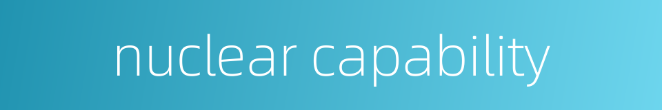 nuclear capability的同义词