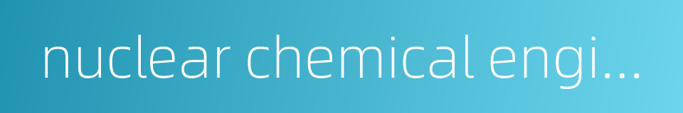 nuclear chemical engineering的同义词