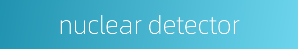 nuclear detector的同义词