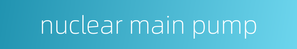 nuclear main pump的同义词