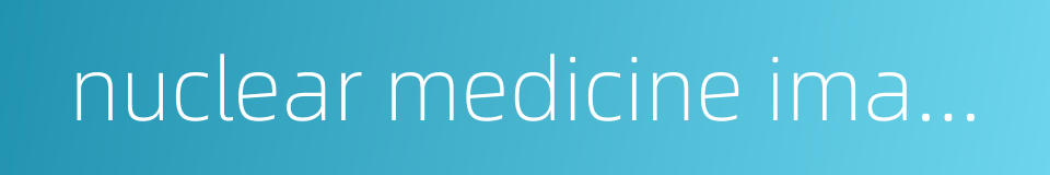nuclear medicine imaging的同义词