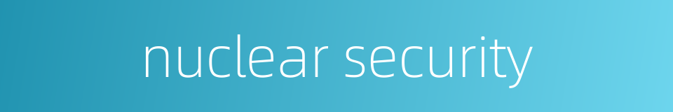 nuclear security的同义词