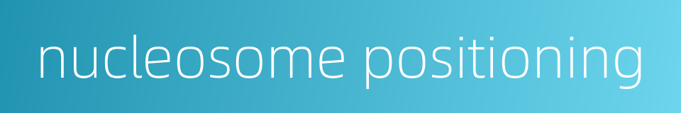 nucleosome positioning的同义词