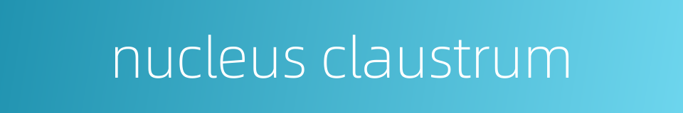 nucleus claustrum的同义词