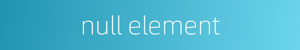 null element的同义词