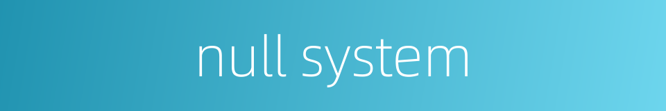null system的同义词