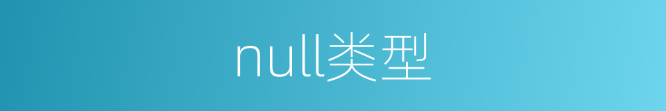 null类型的同义词