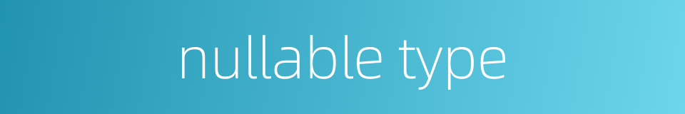 nullable type的同义词