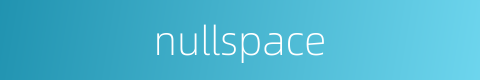 nullspace的同义词