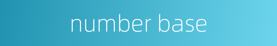 number base的同义词